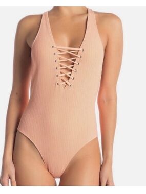 Free Press Gigi Lace-Up One-Piece Size XS Swimsuit